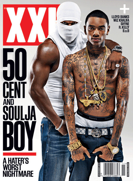 Soulja Boy on the cover of XXL, November 2010 · with 50 Cent, 2010
